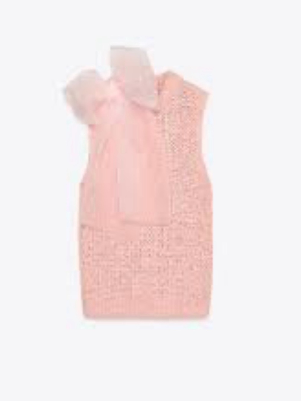 New with tags! Zara Pink Knit Top With Organza Bow - Picture 3 of 3